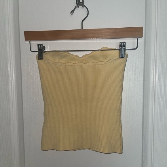 WILFRED Tops & Bodysuits Heaven Top Sweetheart Ribbed Knit Strapless Tube Top MD - Picture 6 of 9